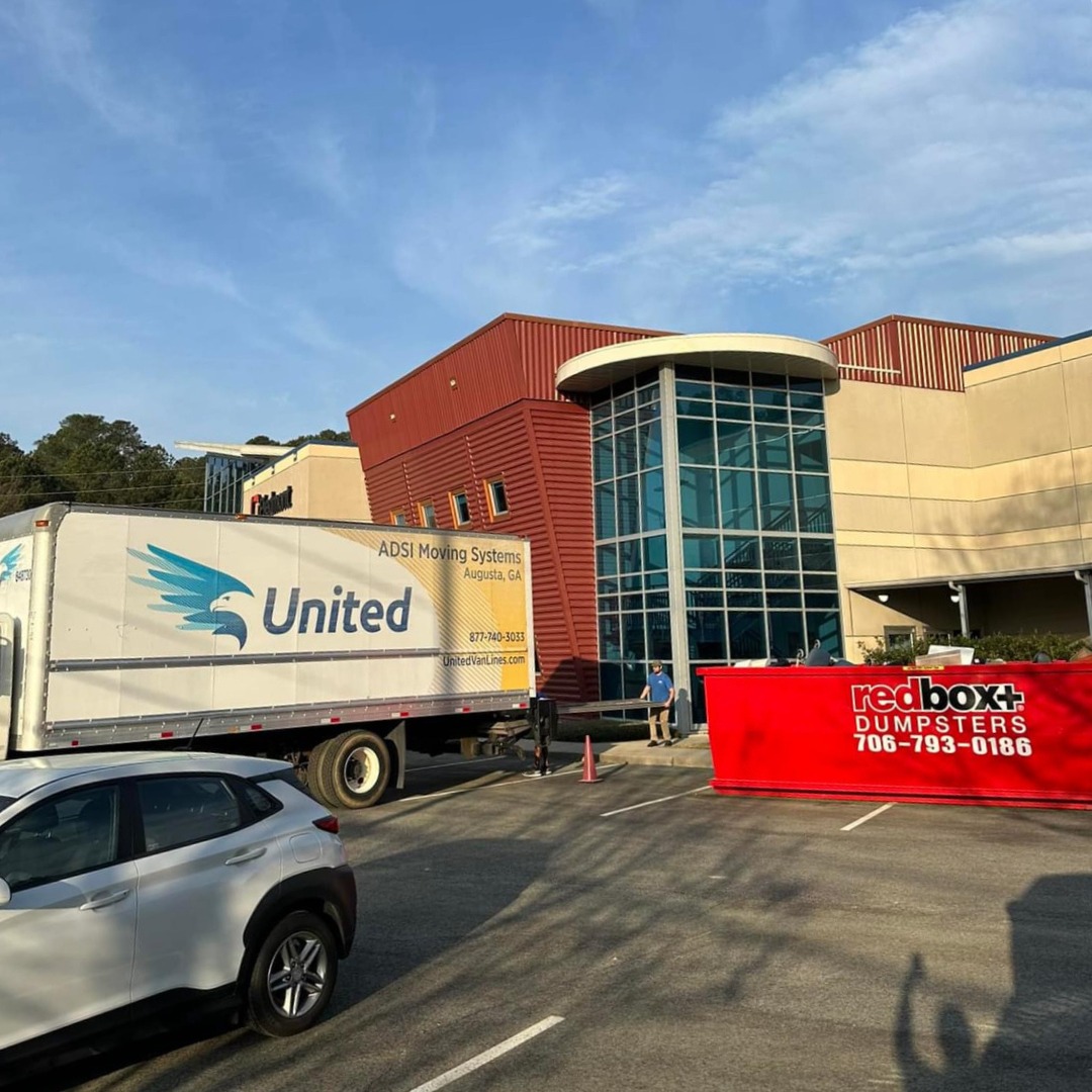 roll off dumpster rental in trenton, sc at a commercial job site