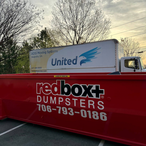 roll off dumpster rental in parking lot in edgefield, sc