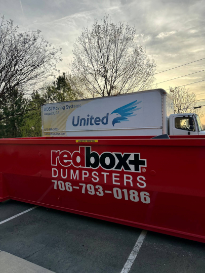 roll off dumpster rental in parking lot in edgefield, sc