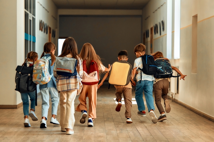 Children going back to school