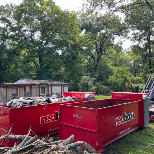two elite 20-yard dumpster rentals from redbox+ Dumpsters of Baton Rouge