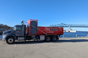 redbox+ dumpster rental trick near bridge in boston