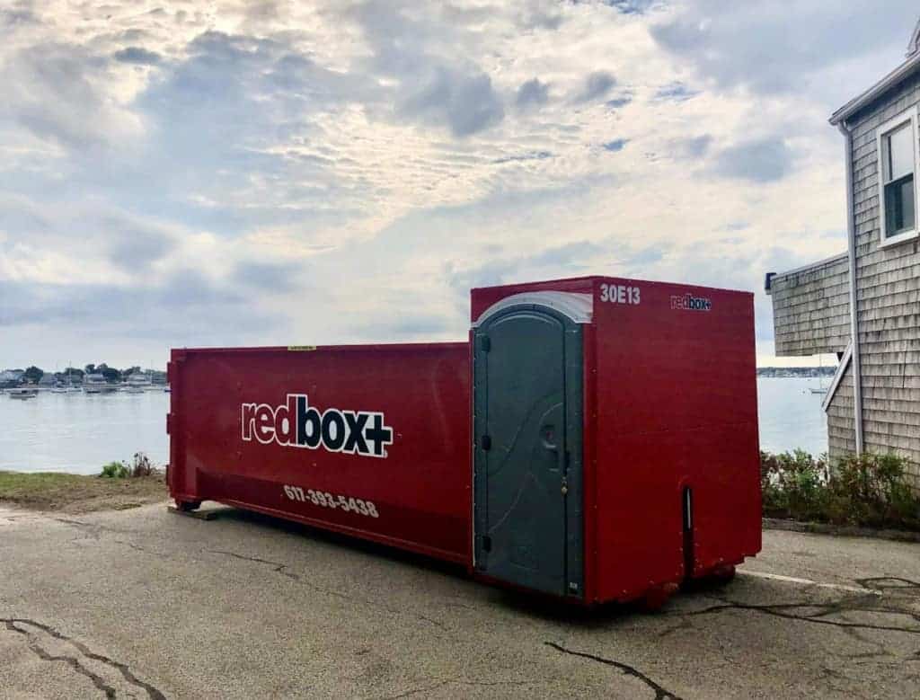 Portable Toilet Rental & Dumpster Combo redbox+ dumpsters Elite Dumpsters