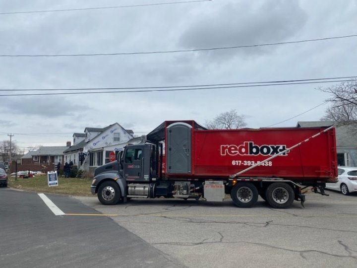 redbox+ dumpster rental truck in south boston