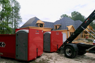 dumpster rentals at a residential construction site