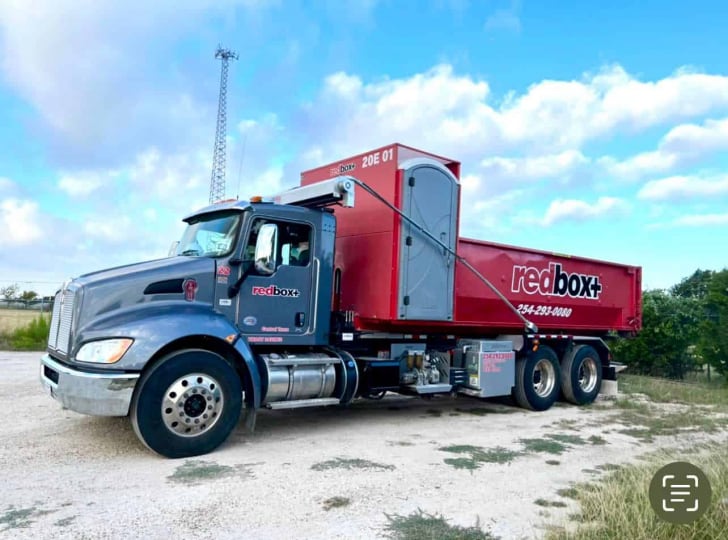 redbox+ Dumpsters of Central Texas elite dumpster rental in gravel road