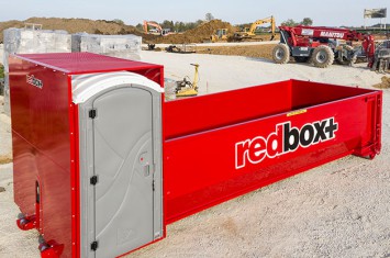 rental dumpster with portable toilet attached | redbox+ Dumpsters of Chattanooga