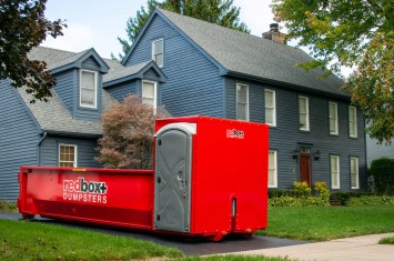 elite roll off dumpster rental with a porta potty