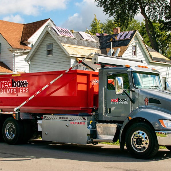 redbox+ Dumpsters of Dallas residential dumpster rental at a Carrollton, TX residential solution