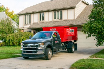 redbox+ dumpster rental in residential area of Dallas