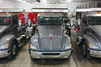 3 redbox+ dumpster trucks