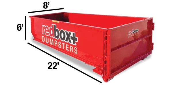 30 yard redbox+ dumpster dimensions