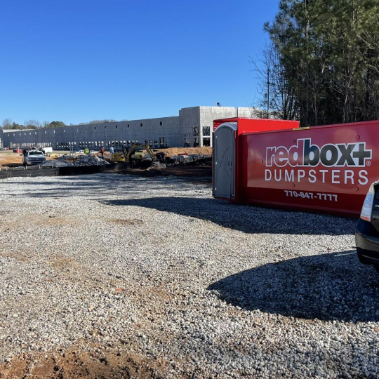 commercial construction dumpster rental with portable toilet in athens ga