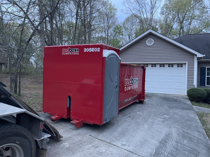 roll-off dumpster rental with portable toilet