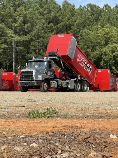 roll-off dumpster rental with portable toilet in athens, ga