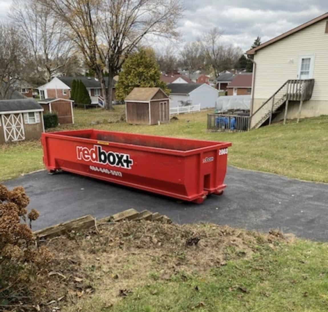 a 30-yard dumpster siting at a residential job site