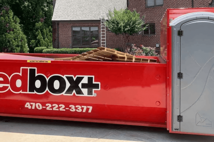 20-yard Elite redbox+ dumpster rental, front of house in Northeast Atlanta