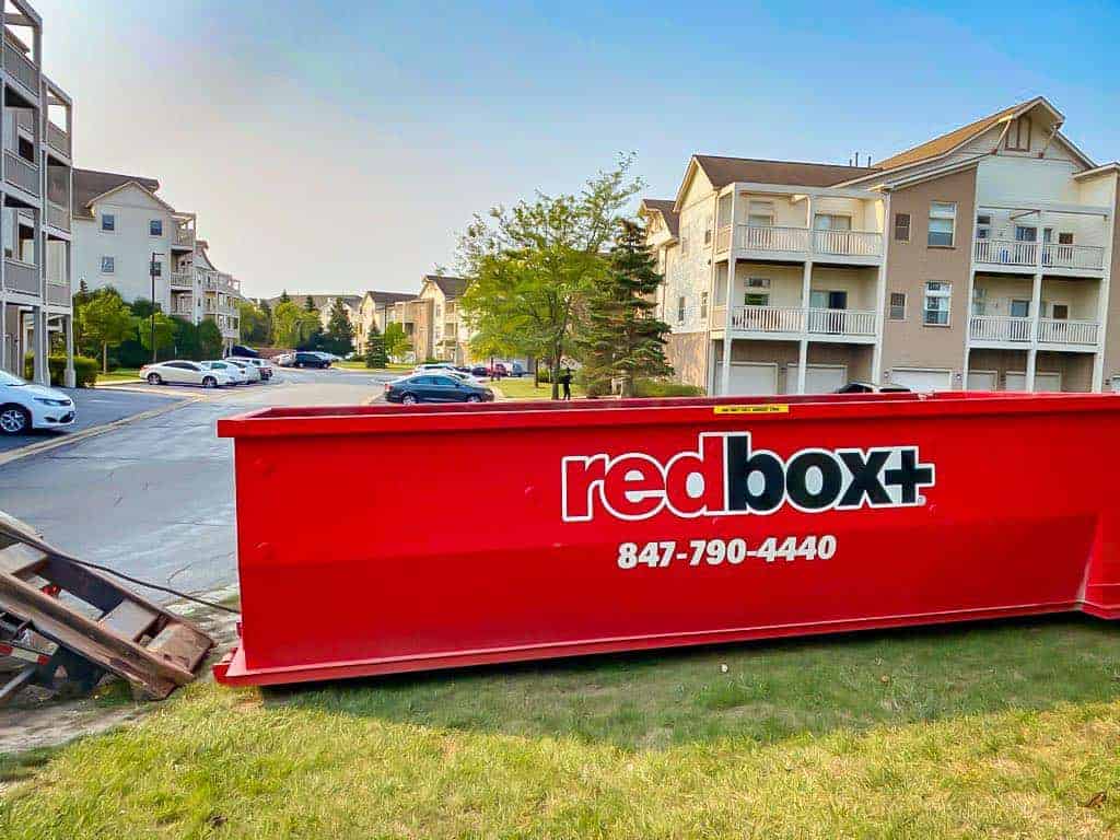 standard dumpster in apartment complex