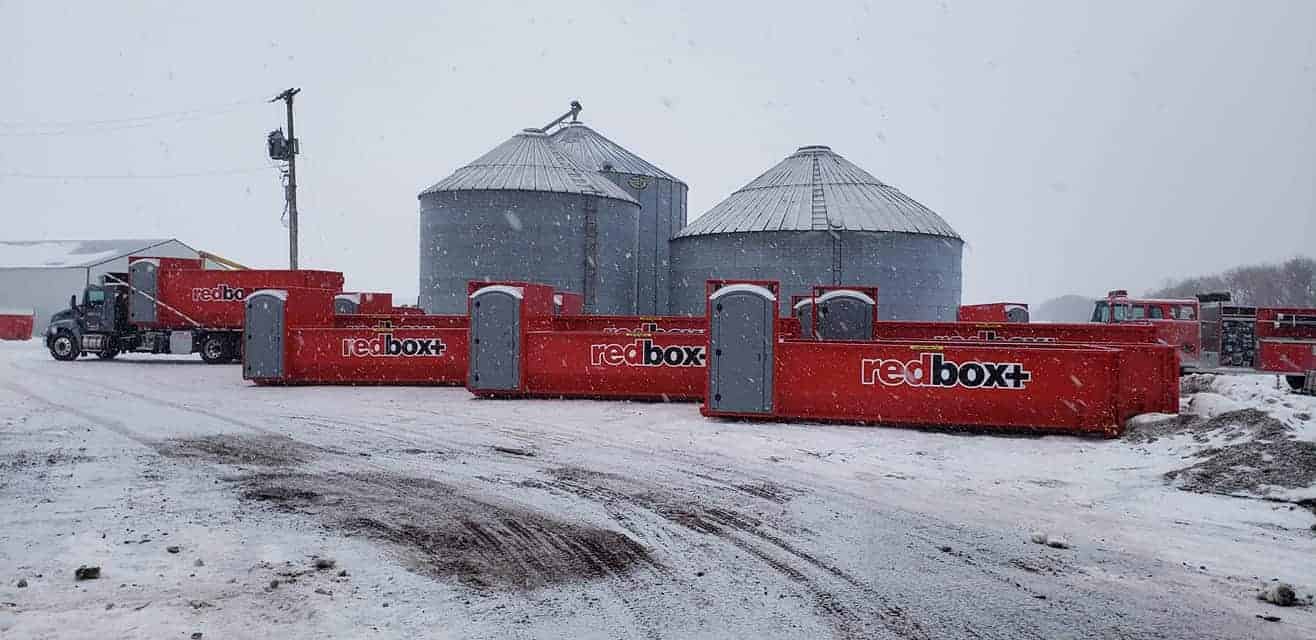 elite dumpsters in the snow
