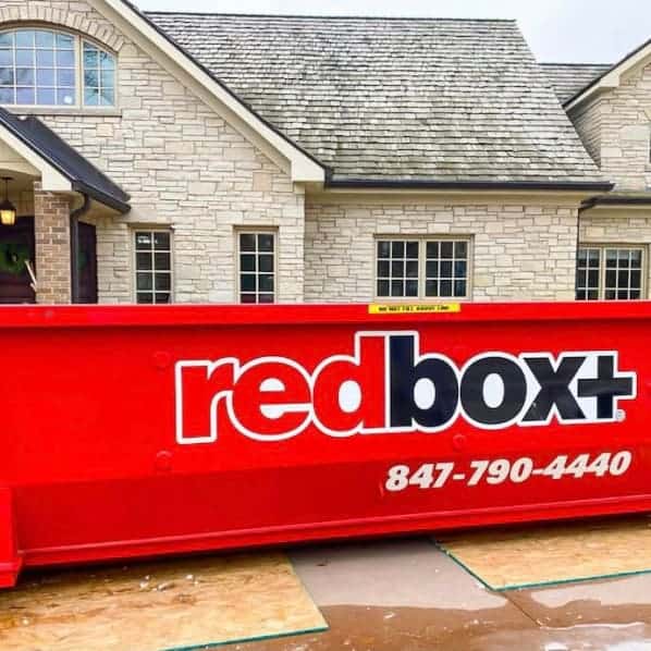 standard dumpster in driveway