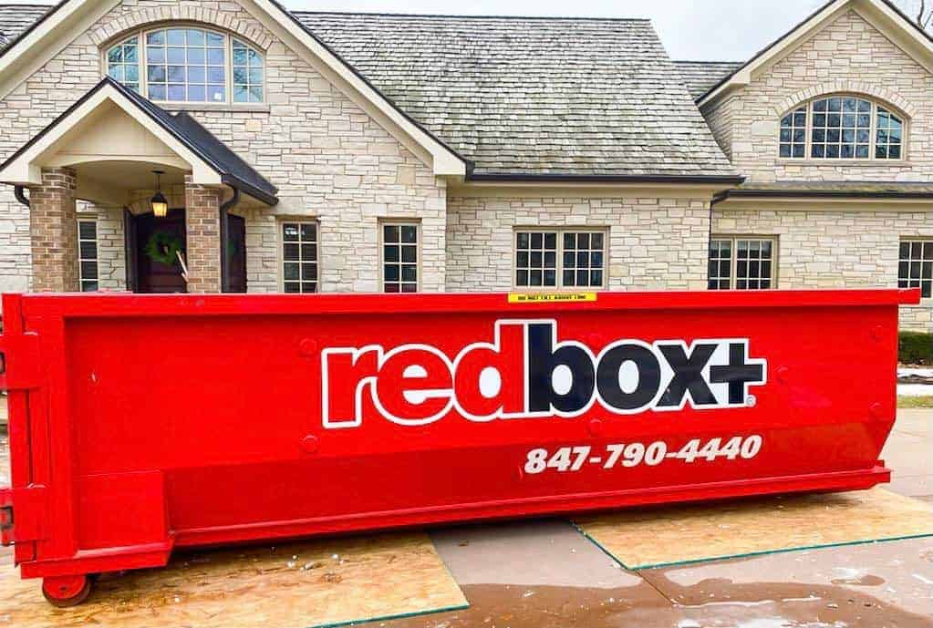 standard dumpster in driveway