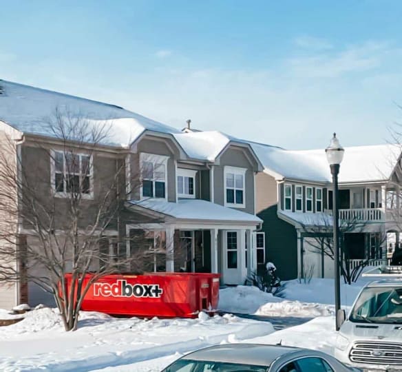 standard dumpster in driveway