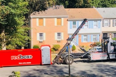 redbox+ dumpsters of northern virginia residential dumpster rental in front of home