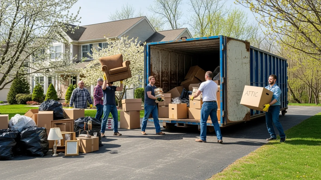 Home cleanout project with a dumpster rental in Bellevue NE