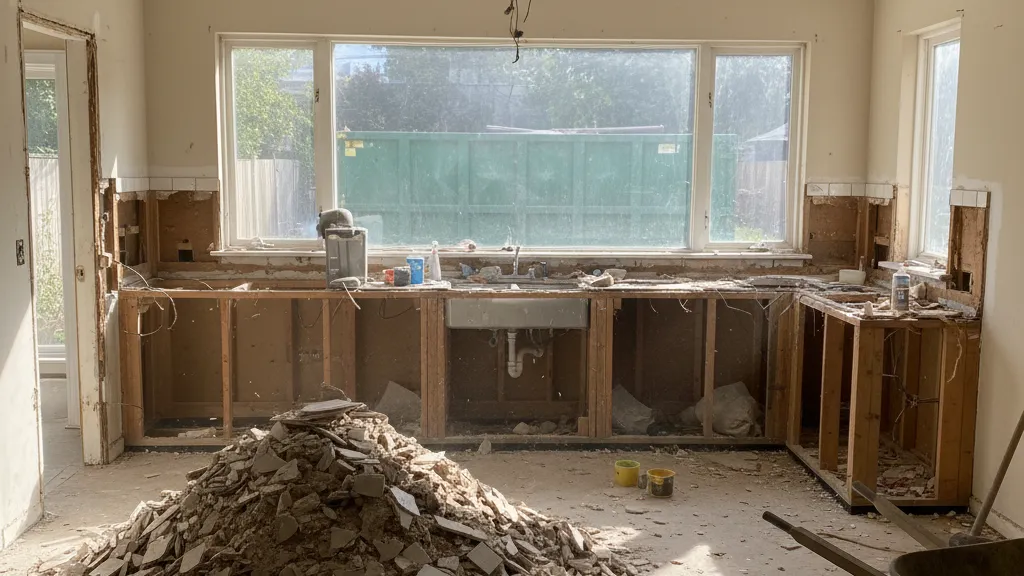 home remodel dumpster use during kitchen renovation in Omaha