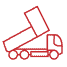 red dumpster delivery truck icon