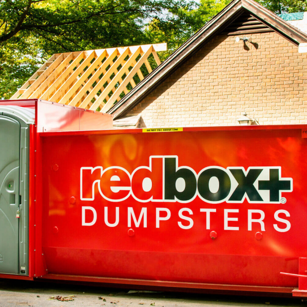 redbox+ dumpster at construction site