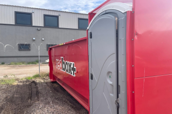 dumpster rental with a porta potty