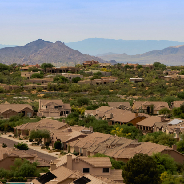 Aerial view of South Chandler, AZ neighborhood