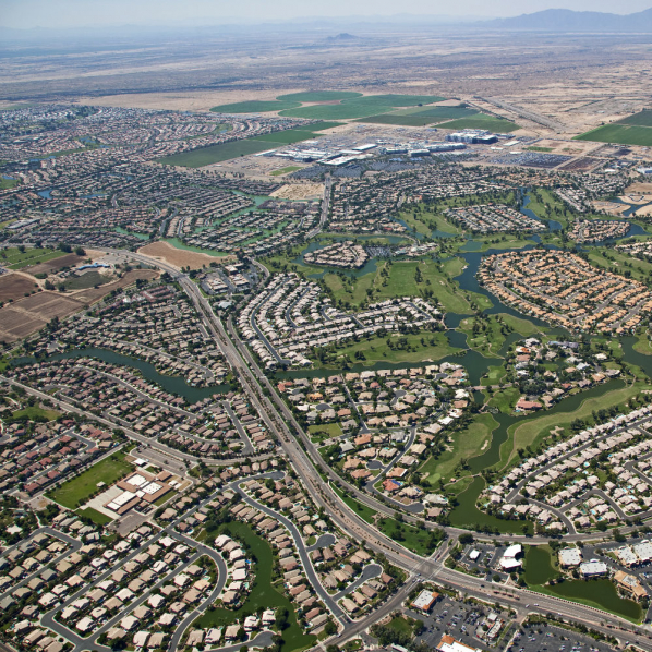 Aerial image of Queen Creek, AZ