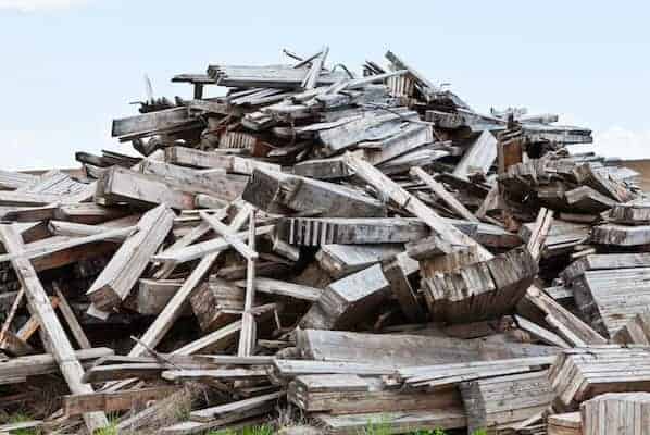 a pile of scrap wood