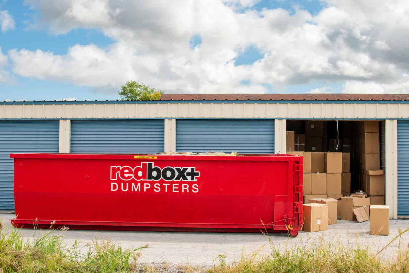 a big redbox+ dumpster