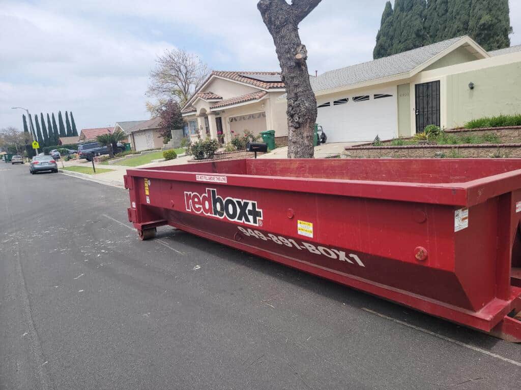 riverside dumpster rental on side of the road