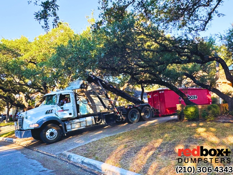 dumpster on site