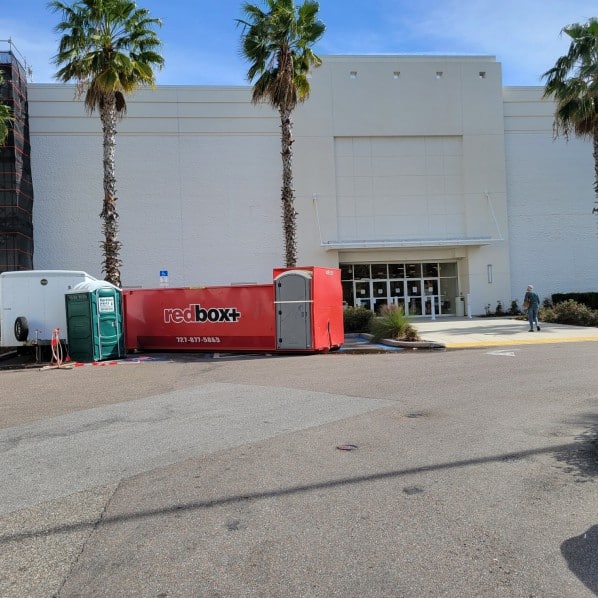 redbox+ of the Suncoast dumpster rental at commercial job site