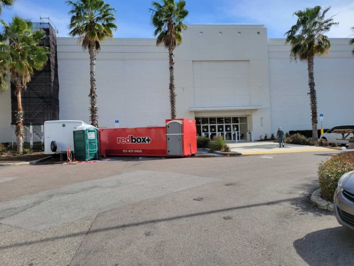 redbox+ of the Suncoast dumpster rental at commercial job site