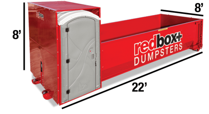 20 yard dumpster with toilet