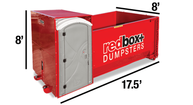20 yard dumpster with toilet