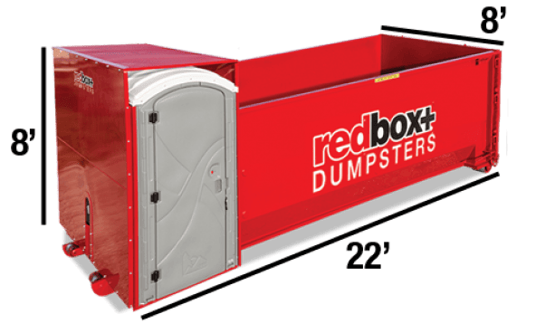 30 yard dumpster with toilet