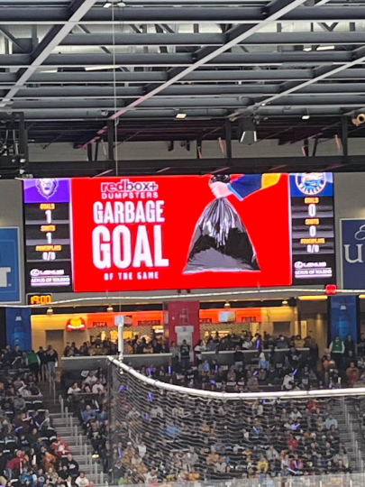 redbox+ Dumpsters of Toledo sponsorship signage