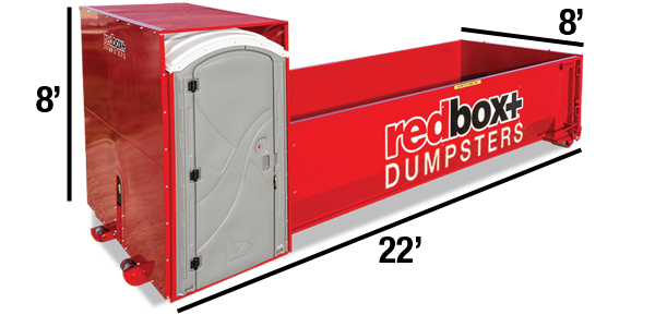 20 yard dumpster with toilet