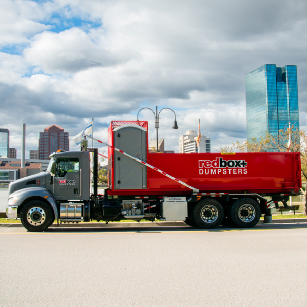 REDBOX+ Elite Dumpster on truck